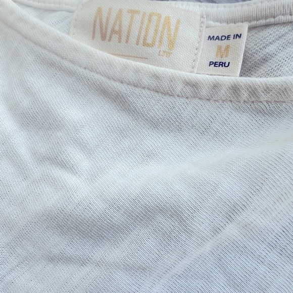 NATION LTD Cotton ONE SHOULDER top in Off white women’s size Medium - Picture 4 of 6